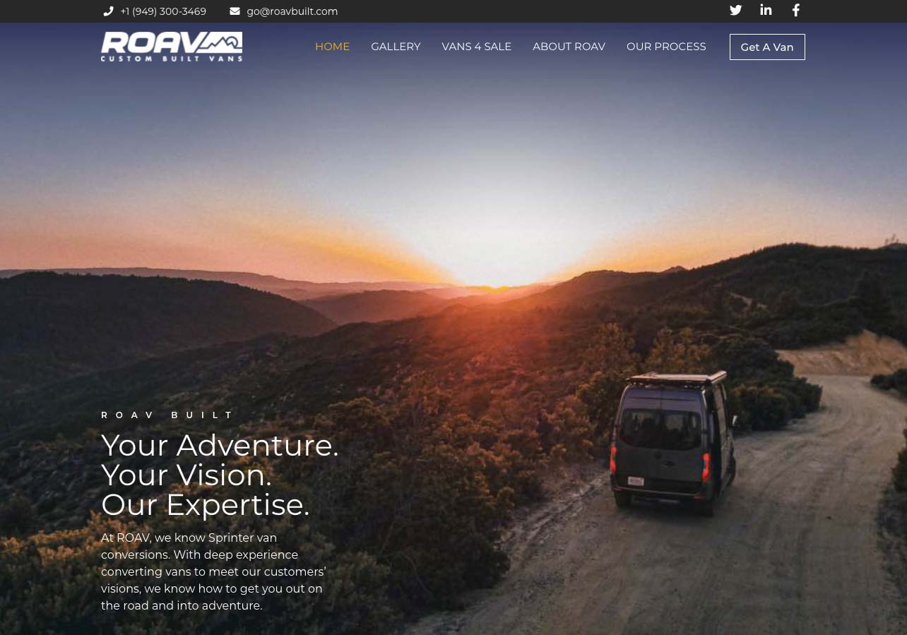 Beatiful home page for ROAV